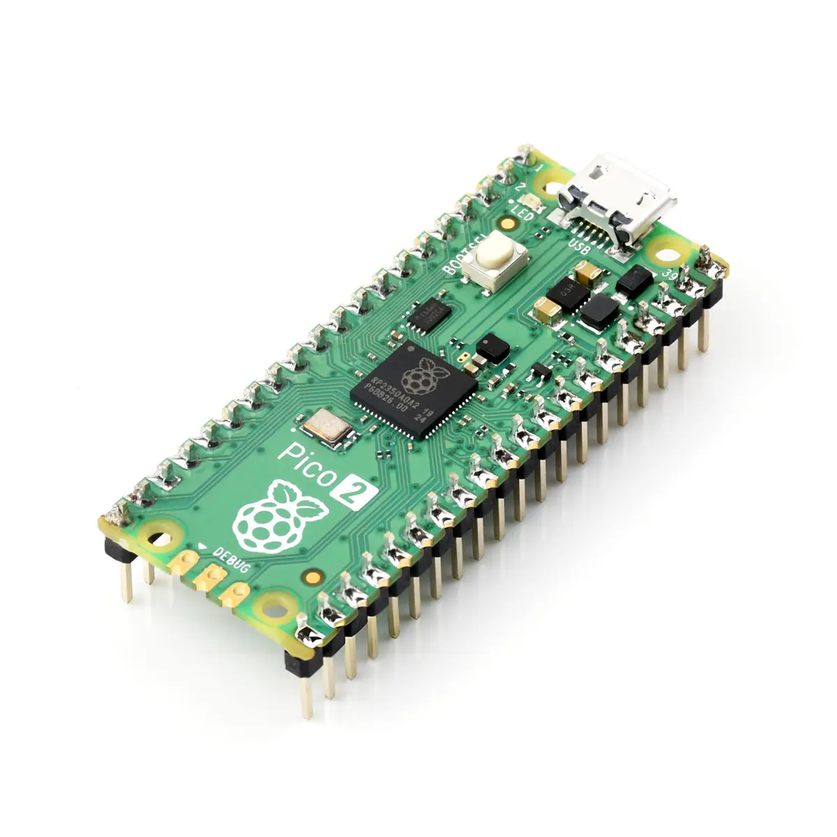 ST SHILLEHTEK Raspberry Pi Pico 2 Single Board Computer - Pre-Soldered Headers, Sockets, Sensors, Breadboard Compatible, Clean Fit for Prototyping, Robotics Projects