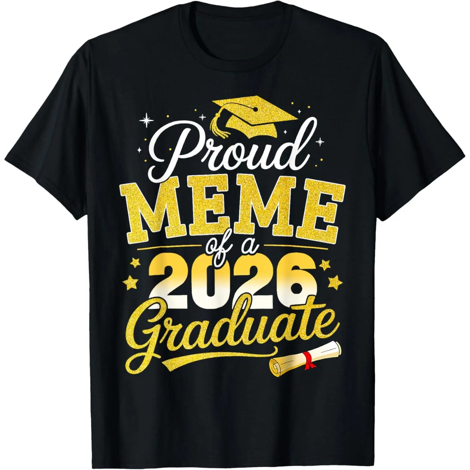 Women's Cotton Graphic Tshirt, Casual Shortsleeve Round Neck Top for Seniors, Funny Class of 2026 Graduation Gift