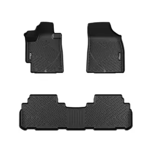 GARVEE Floor Mats for Toyota Highlander 2008-2013 (Not for Hybrid), TPE All Weather Vehicle Specific Fit Front 1st & 2nd Row Car Floor Liner Accessories