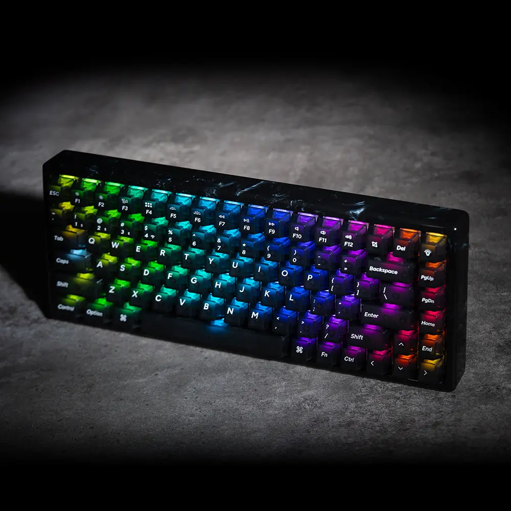 Keychron K2 HE Resin Edition Wireless Magnetic Switch Gaming Keyboard ️ Hall Effect Rapid Trigger 0.1mm | 75% Custom Mechanical Keyboard | Premium Aesthetic Resin Case | 1000Hz Polling Rate | QMK/VIA | Perfect for Pro Gaming & Cozy Desk Setups
