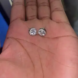 MILACOLATO Cubic Zirconia Stud Earrings Hypoallergenic 925 Sterling Silver Post Earrings Big Brilliant Stud Earrings for Women Men