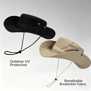 2 Pack Wide Brim Sun Hats for Men & Women UPF 50+ Safari Boonie Hat for Fishing Hiking & Outdoors Protection