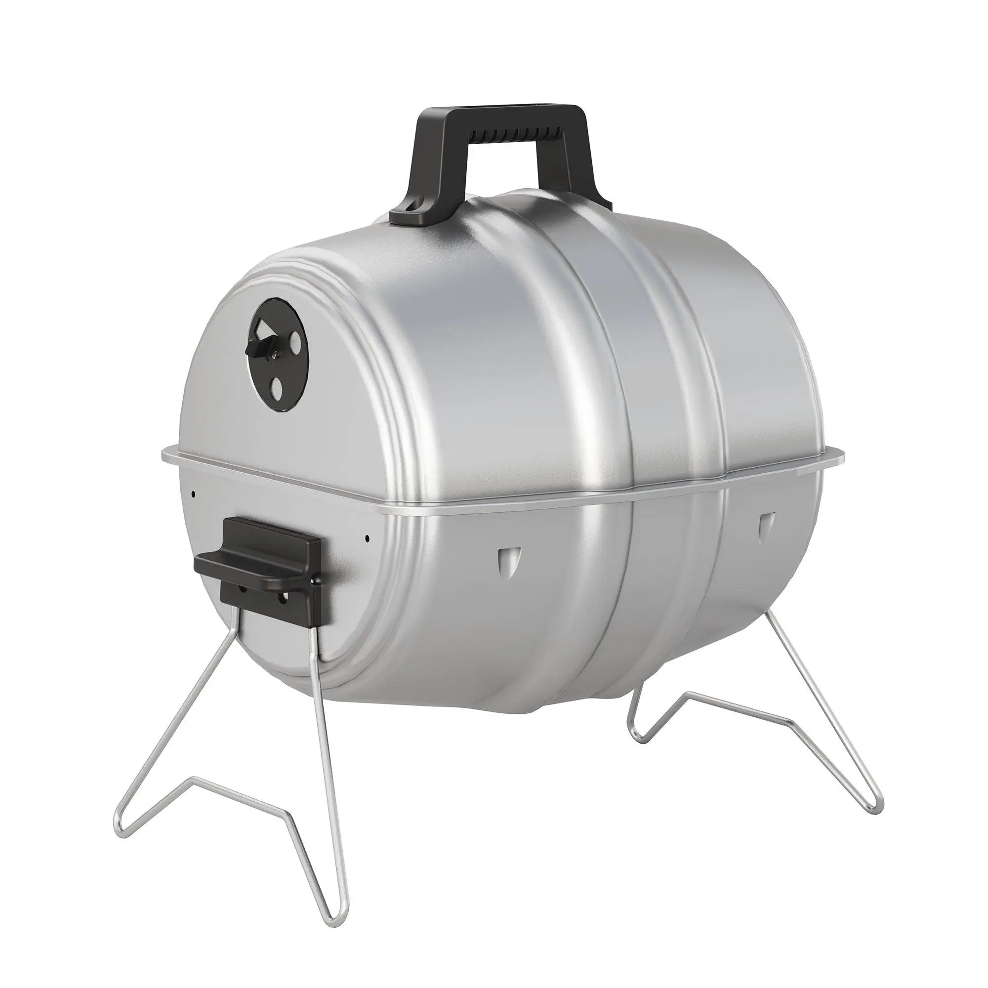 Americana Grills Keg A Que Charcoal BBQ Portable Grill, 186 Square Inch, Silver Americana Grills Keg A Que Charcoal BBQ Portable Grill, 186 Square Inch, Silver