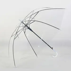Transparent Poe Automatic Umbrella 21 Inch 8 Open Korean Japanese Popular Export Long Handle Umbrella