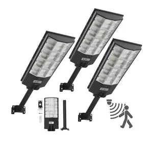 【DealsForYouDays】VEVOR 8000W Solar Street Lights Outdoor, 450000LM, Commercial Parking Lot Lights Dusk to Dawn, LED Flood Security Lamp with Motion Sensor, IP65 Waterproof Outdoor Lighting, for Driveway Yard, 3 Pack