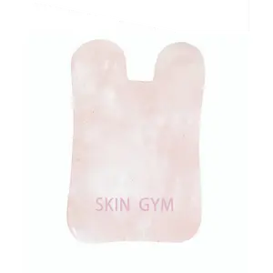 Skin Gym Square Rose Quartz Gua Sha - Facial Massager for Lifting & Soothing with Calming Rose Quartz for Contouring and Daily Skincare Comfort