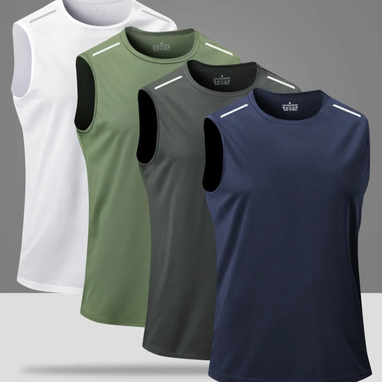 Navy Blue + Dark Gray + Army Green + White