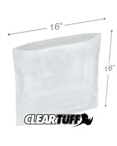 International Plastics PB41616 16 x 16 in. Clear Poly Bags, 0.004 Gauge - Case of 500