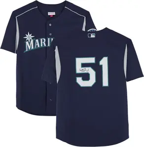 Suzuki Ichiro Seattle Mariners Autographed Navy Mitchell & Ness Batting Practice Jersey - Fanatics Authentic Certified