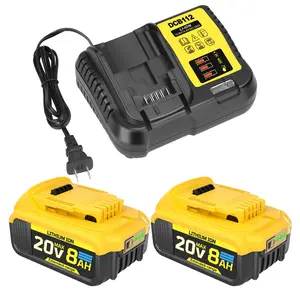 JYJZPB 2 Pack 8.0Ah Replace Battery Compatible for DeWalt 20V MAX Battery DCB200 DCB204 DCB206 DCB206-2 DCB201 DCB203 DCB181 DCB180 DCD/DCF/DCG 20 Volt XR Battery