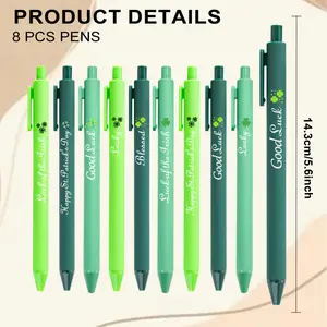 10pcs St. Patrick's Day Clover Ballpoint Pens - Smooth Writing, Ideal for Irish Festival Lovers, Nice Gift for Family & Classmates on Holiday