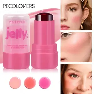 1pc Jelly Lip & Cheek Tint, Long-Lasting And Buildable, Hydrating Formula, Waterproof Cream For All Light Beige Tones, Suitable For Halloween & Christmas Looks