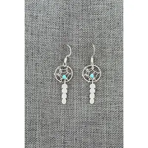 Turquoise & Sterling Silver Earrings - Helena Yazzie