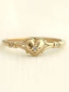 1 PC Charm Cubic Zirconia Rings Heart Design Engraved Bridal Engagement Ring For Women For Wedding Party Jewelry Valentine's Day Gift Beautiful Rings