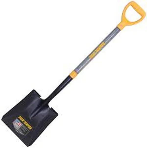True Temper 2586000 Utility Shovel - 43 in. Square Point, Wood Handle, Poly D-Grip for Pet Litter Scooping, Digging
