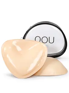 QOU Double Sided Sticky Inserts, Sticky bra Push Up, Strapless Bra, Waterproof Durable Reusable Psh Up Lift Self Adhesive push up sticky pads for Bikini Swimsuit Sport,，breast covers，sticky bra insert，silicone bra，breast pad，nip pie skin cover