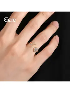 Minimalist and unique 26-letter English alphabet ring, adjustable opening, light luxury niche design, high-end heart-shaped ring
