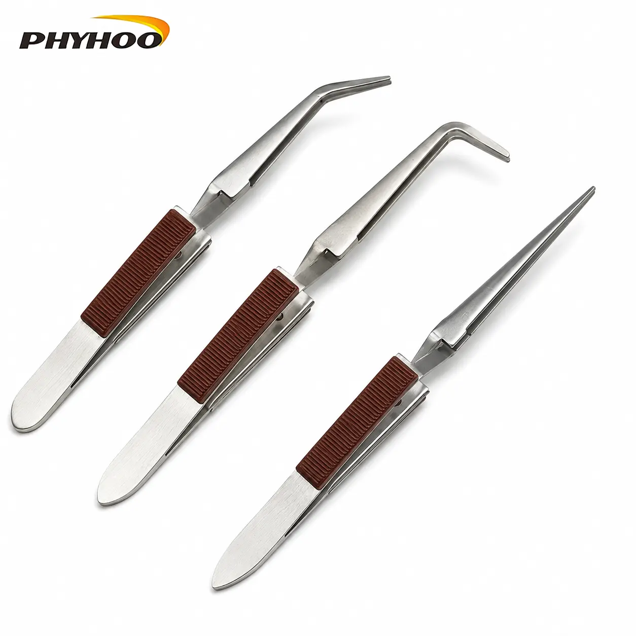 3Pcs Auto-Close Reverse Action Tweezers Set - Straight & Bent Tips for Jewelry Making, Crafting, Soldering and Small Parts Holding