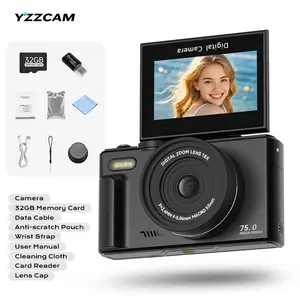 5K Digital Camera for Photography with 75MP, 3 Inch 180° Flip Screen, 18X Digital Zoom, 32GB Micro SD Card, Ideal for Gift,Y2K,CCD,vintage