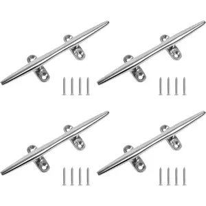 Boat Cleat,Dock Cleats 4/5/6/8/10/12 inch,316 Stainless Steel Boat Dock Cleats,Boat Docking Cleat Rope Cleats,Open Base Dock Cleats for Boat,Yacht,Decks,Nautical Decor,Screws Included(2Pack/4Pack)