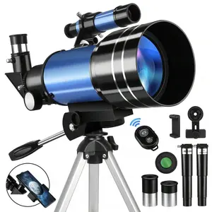 Portable Astronomy Telescope For Beginners & Youngsters, 70mm Aperture Refractor With Smartphone Adapter & Wireless Remote, High Magnification (15X-150X) For Stargazing, Travel, And Outdoor Adventures