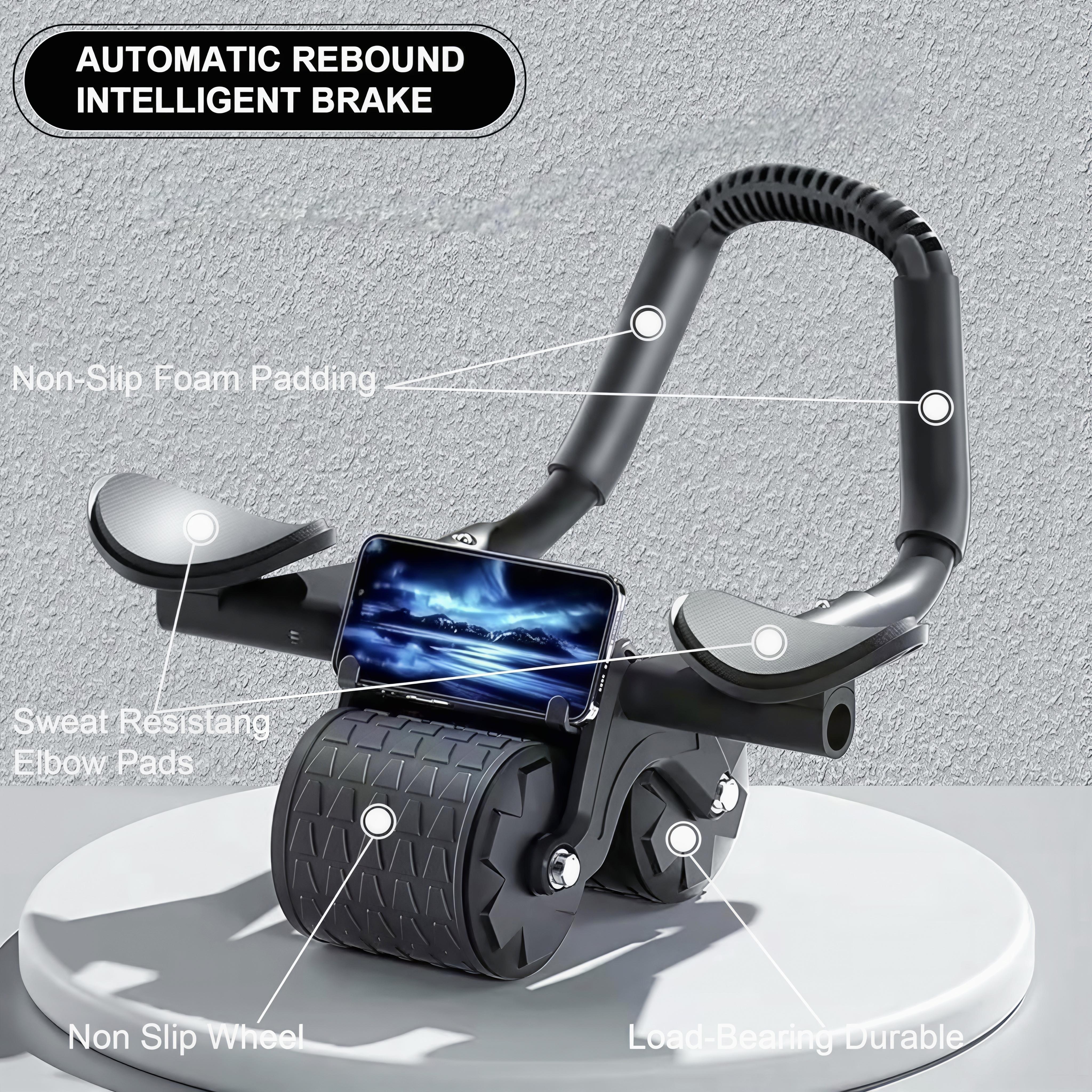 Ab Roller Wheel with Elbow Support, Automatic Rebound Ab Roller for Abdominal Exercise Machine,Abs Workout Equipment,Trainer Fitness Belly Training for Men & Women #abrollerwithelbowsupport #outdoor fun #tiktokmadebuymit #fitnessmusthaves #homeworkout fat