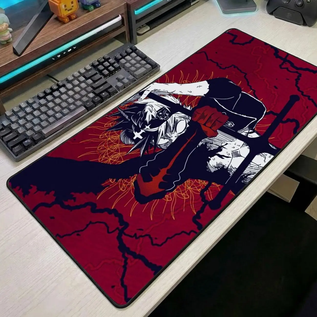 Black Clover Mouse Pad Anime Desk Mat Asta Demon Form Gaming Mousepad Large Desk Pad