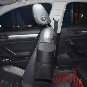 Side Hanging Car Cup Holder, Large Capacity, Fits Insulated Cups and Water Bottles, Extra Mesh Pocket for Small Items, Vehicle Storage Organizer, Universal Cup Holder, Multifunctional Cup Holder