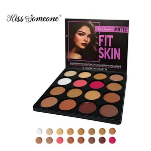 16 Colors Blush Contour Highlighter Makeup Palette, Matte Face Blush Powder, Bright Shimmer Bronzer, Professional Facial Beauty Makeup Set, Contouring Palette