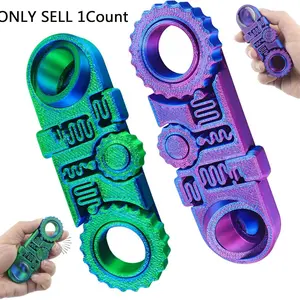 New 3D Printed Fidget Ring Toys, Stress Relief Fidget, Stress Relief Fidgeting, Stress Rings, 5-In-1 Gear Ball Stress Reliever, Mindful Meditation Toy for Kids & Adults, Back-To-School Essential