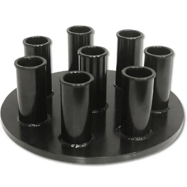 Vertical 8-Bar Olympic Barbell Holder, Functional Steel Storage Rack for Unisex Weight Training, Compact Hold with Powder Coated Finish & Nylon Bar Protection