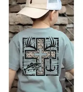 Youth + Adult Cross Camo Hunting and Fishing Youth Shirt, Southern boy Clothes, Toddler Boy Clothes, Western Baby Clothes, Trending Summer, Gift for Son, Boys Clothing, youth boys shirts