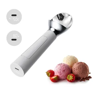 Handheld Electric Heated Ice Cream Scoop - Portable Heating Up To 158°F, Rechargeable With LED Display, IP67 Waterproof, Easy To Clean, Food Grade Materials - Ideal Tool For Hard Ice Cream And Desserts In Summer