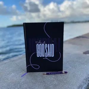 And God Said Journal - 8x10 Hardcover Christian Prayer & Reflection Journal with Inspirational Quotes