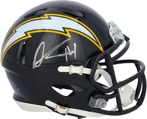 Quentin Johnston Los Angeles Chargers Autographed Riddell 2025 Alternate Speed Mini Helmet - Fanatics Authentic Certified