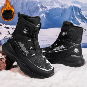 Men's Snow Boots Winter 2025 Trendy Insulated, Waterproof, and Slip-resistant Thickened Snow Boots for Men with Fleece Lining, High-top Cotton Boots for Safety, Unisex