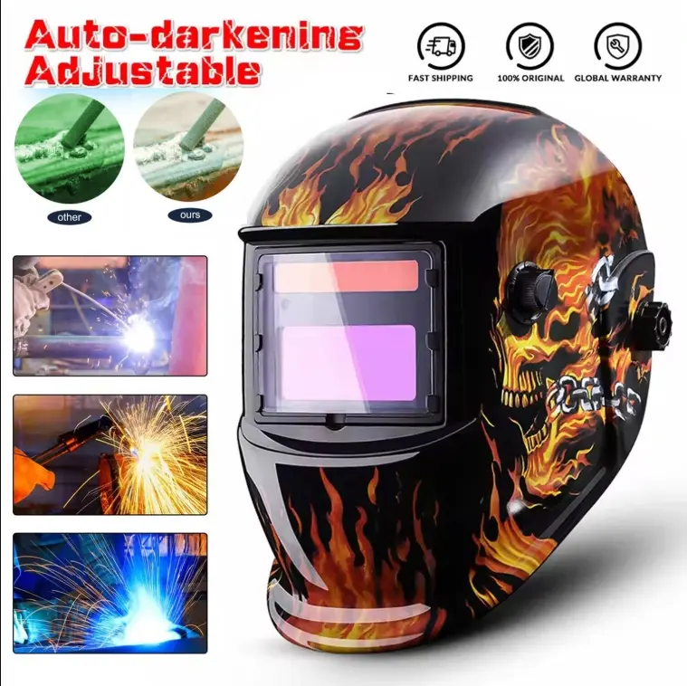 Solar Welding True Color Helmet Auto Darkening Hood with Adjustable Shade Range 4/9-13 for TIG MIG ARC Welder Mask