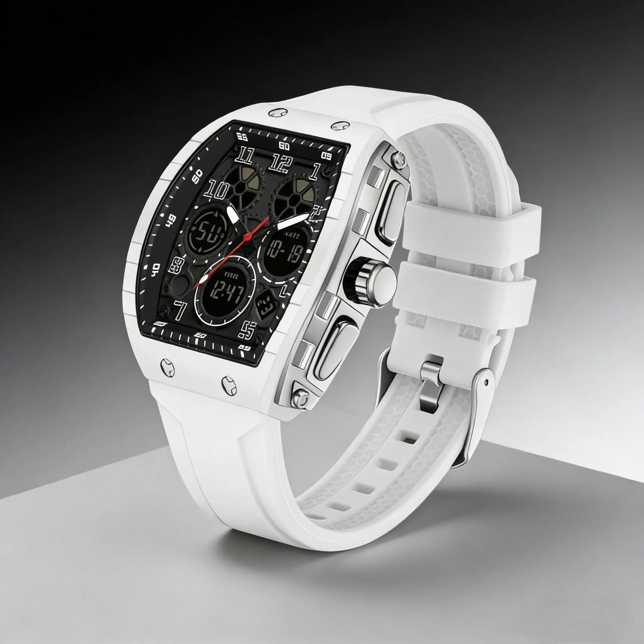 Casual Barrel-Shaped Resin Digital Watch, a Fashionable Stylish Timepiece with Dual Time, Countdown Timer, Alarm Clock, and Date, Fashionable Stylish Watch, Digital Watches