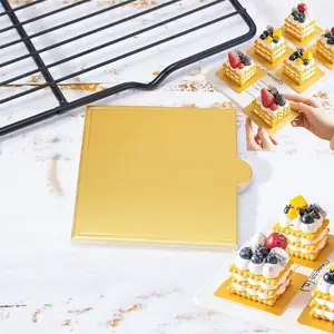 50 or 100 Pieces of Square Cake Cardboard, Ideal for Slice Cakes, Pastries, Mousse, Desserts, Party Use, Perfect for Sweet Treats Packaging