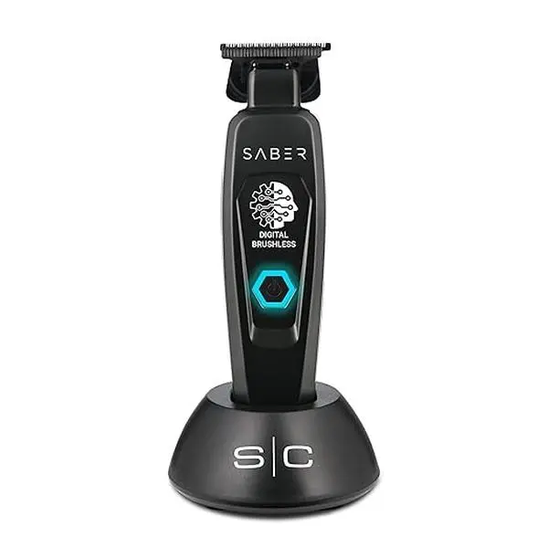 Saber Trimmer Professional Cordless Hair Trimmer with Full Metal Body Digital Brushless Motor Adjustable Blade Clippers for Smooth Operation
