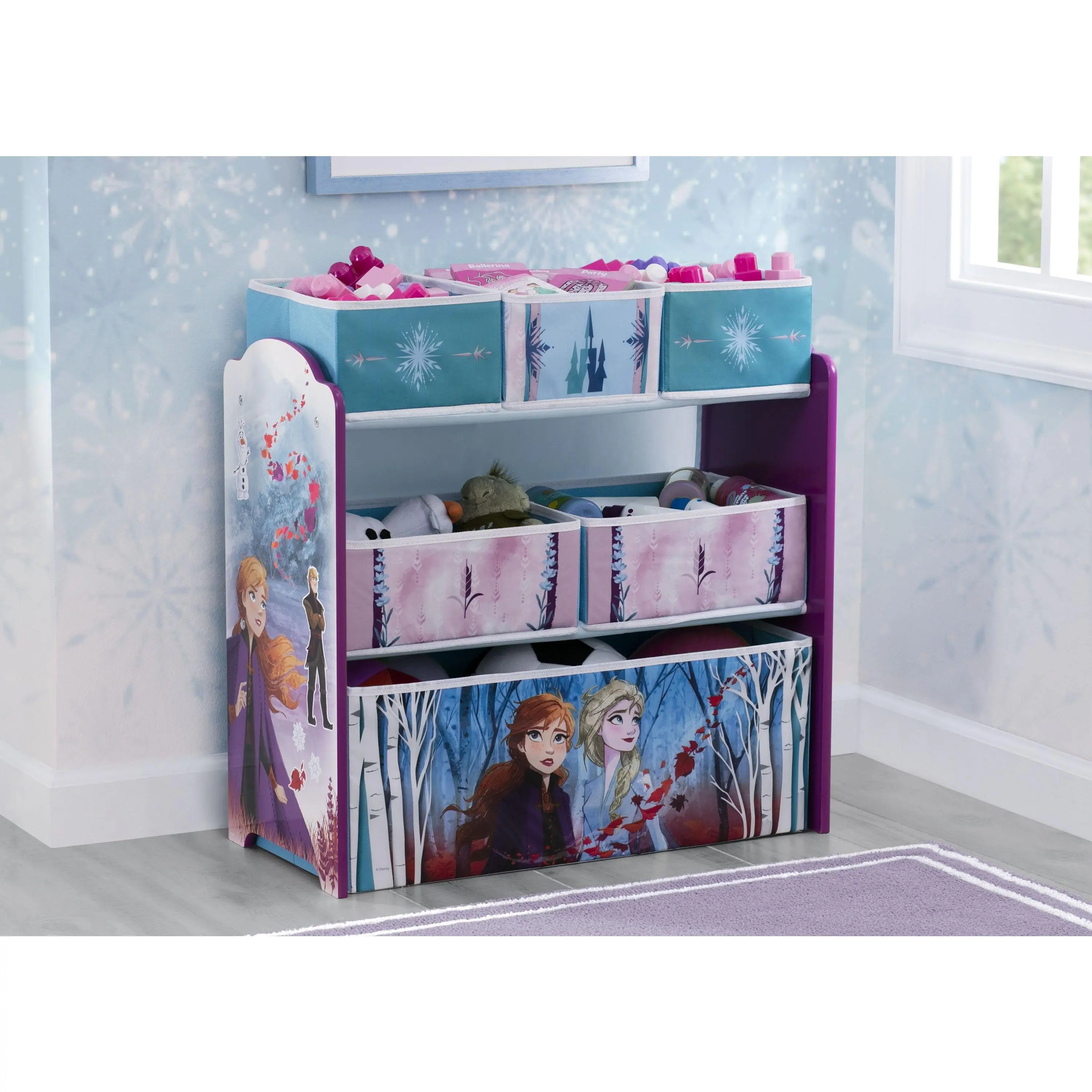 Frozen II Design and Store 6 Bin Toy Organizer