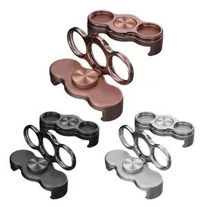 360° Rotating Phone Ring Holder with Dual Finger Loops, Foldable Adjustable Grip Stand for Hands-Free Desktop Use