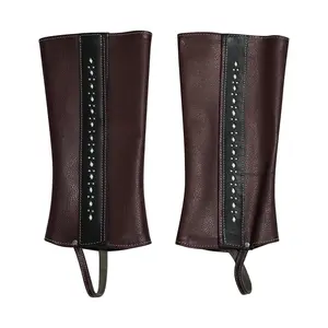 Polainas Vino Charras Piel Mexican Half Chaps