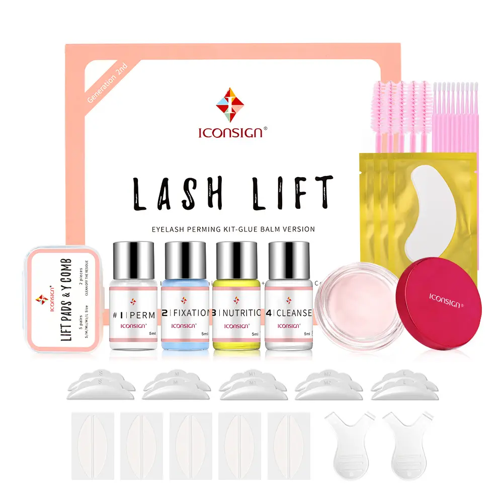 ICONSIGN Professional Lash Lift Kit with 150g Glue Balm, Long-Lasting Eyelash Perming Cosmetic for Salon Use, 12-15 Applications, Eyelash Bond Glue, Girlfriend, Makeup