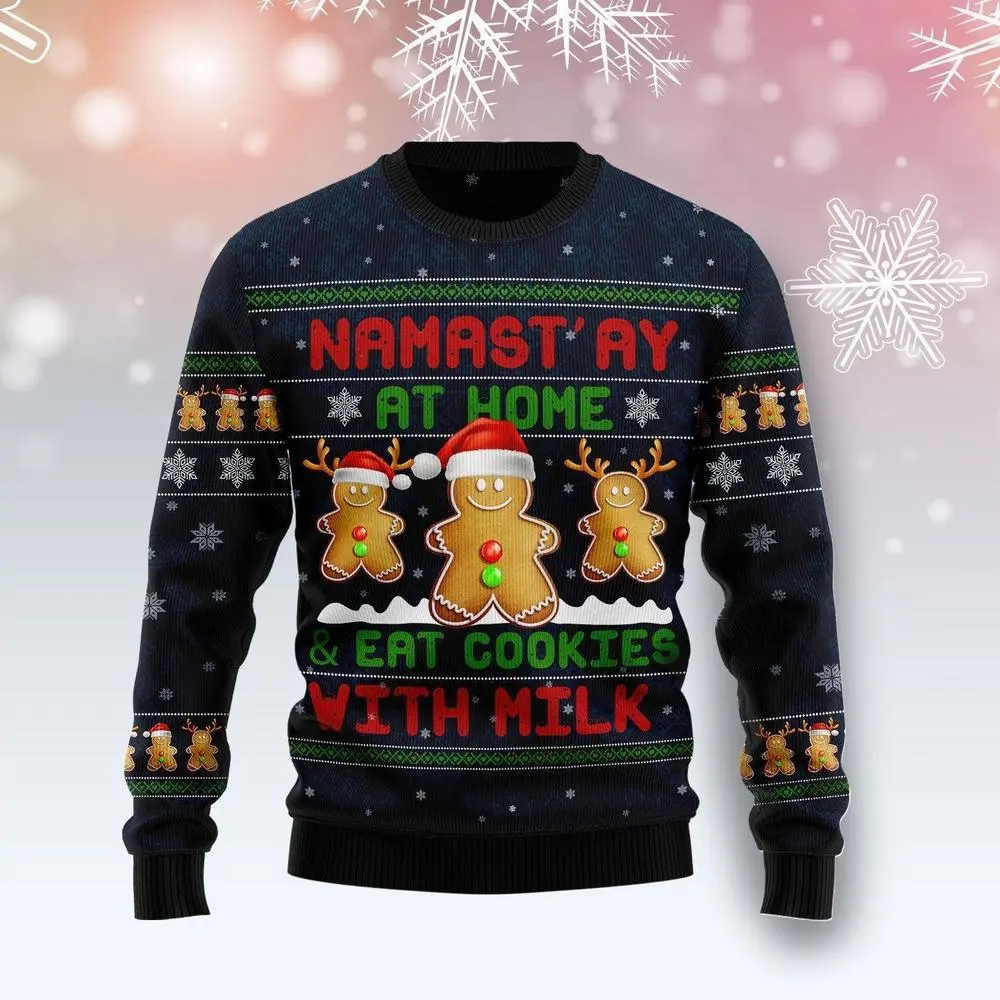 Gingerbread Namast‘ay Christmas Funny Ugly Sweater