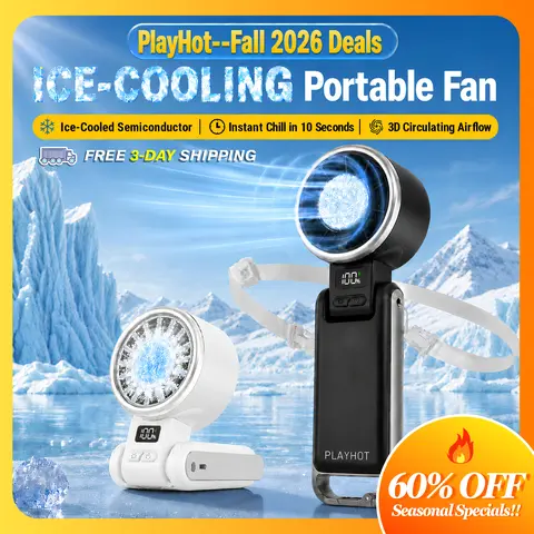 PLAYHOT Rechargeable Cooling Mini Portable Fan - 25,550 RPM 3.7V Cordless Battery-Powered Energy-Saver, Mama-Approved Household Appliance, 12 Hours Chill Time for Car Heat Relief, Beat the Heat, Fan for Bedroom