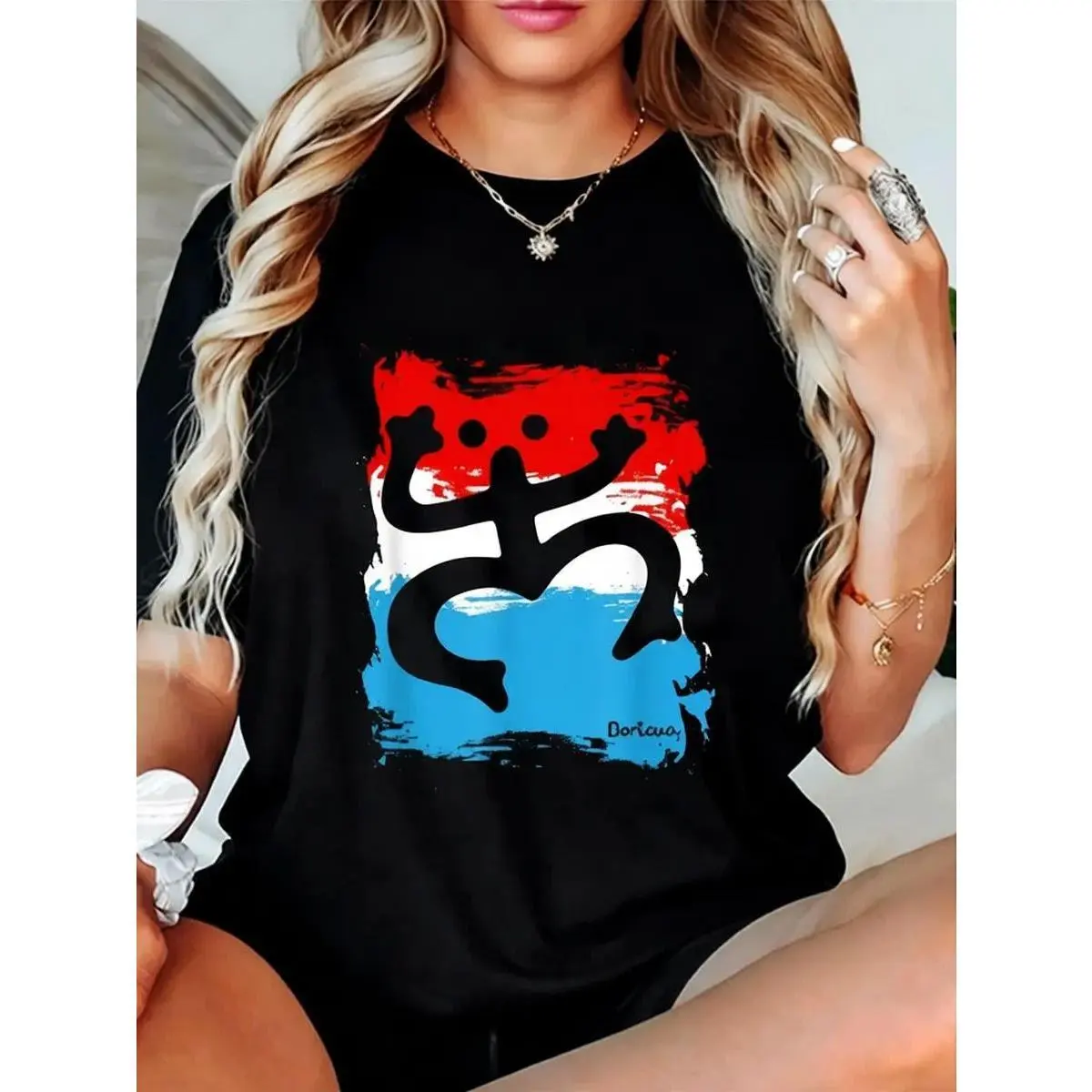 Men's Puerto Rico Coqui Print Taino Boricua Graphic T-Shirt - 100% Knitting Cotton Basic Top, Cute Classic Fit Unisex Street Wear Tee, Breathable Fabric, Cold Wash, All Seasons, Soft Casual Menswear