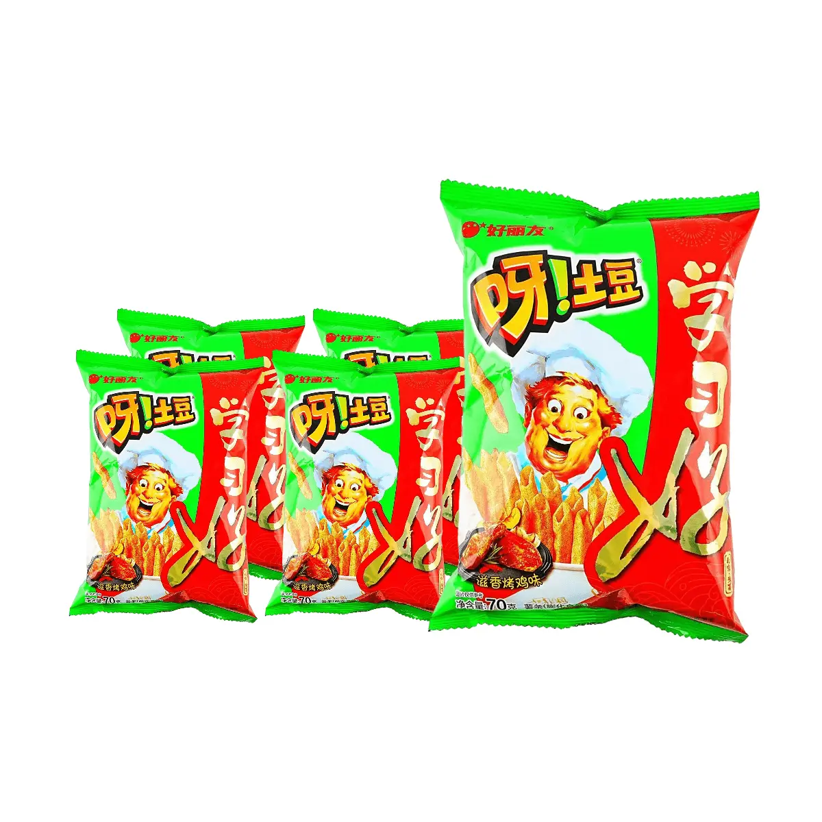 ORION Potato Sticks Crispy Roasted Chicken Flavor 70g Pack of 5 - Authentic Korean Snack