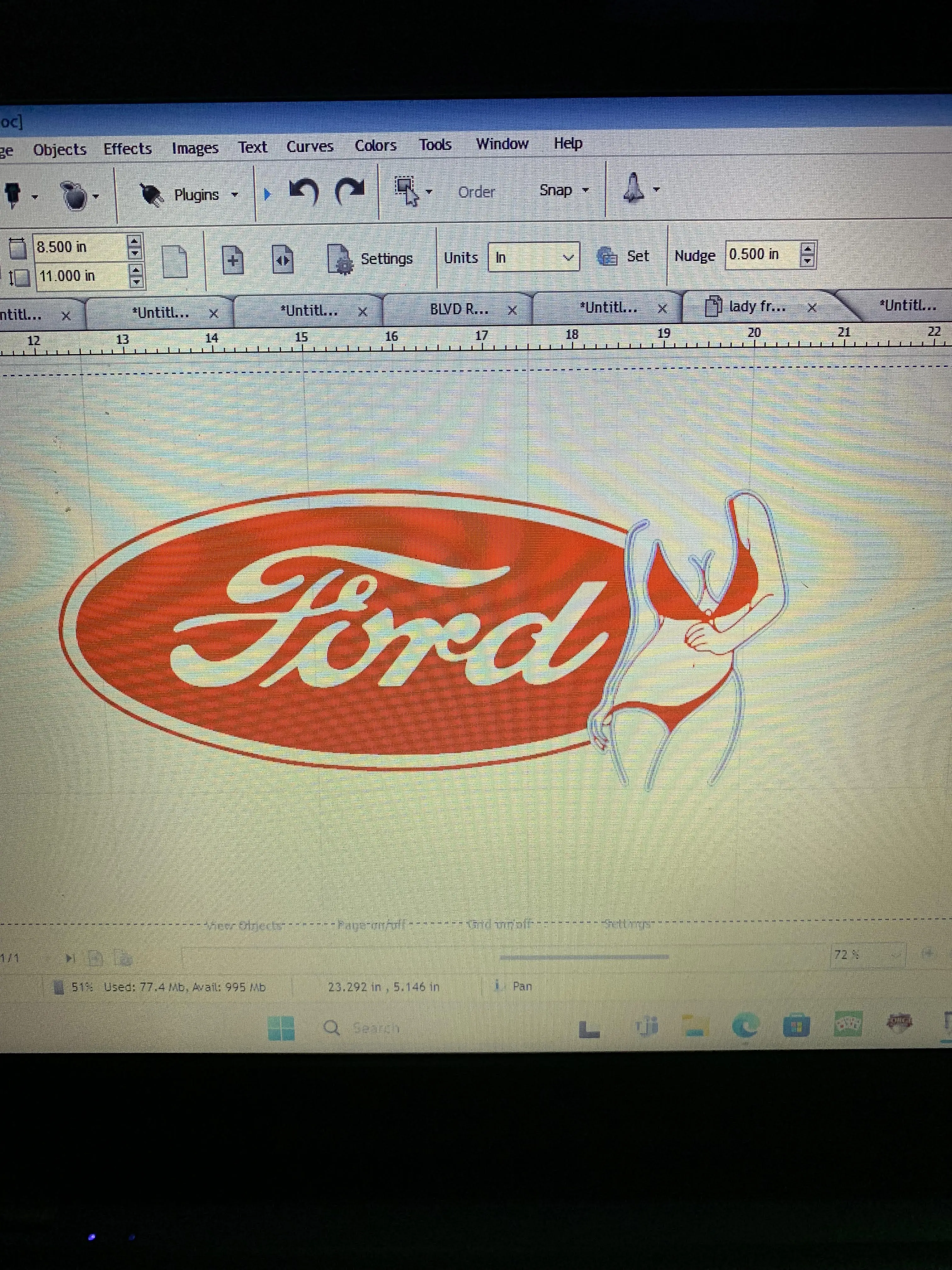Ford Decal with lady