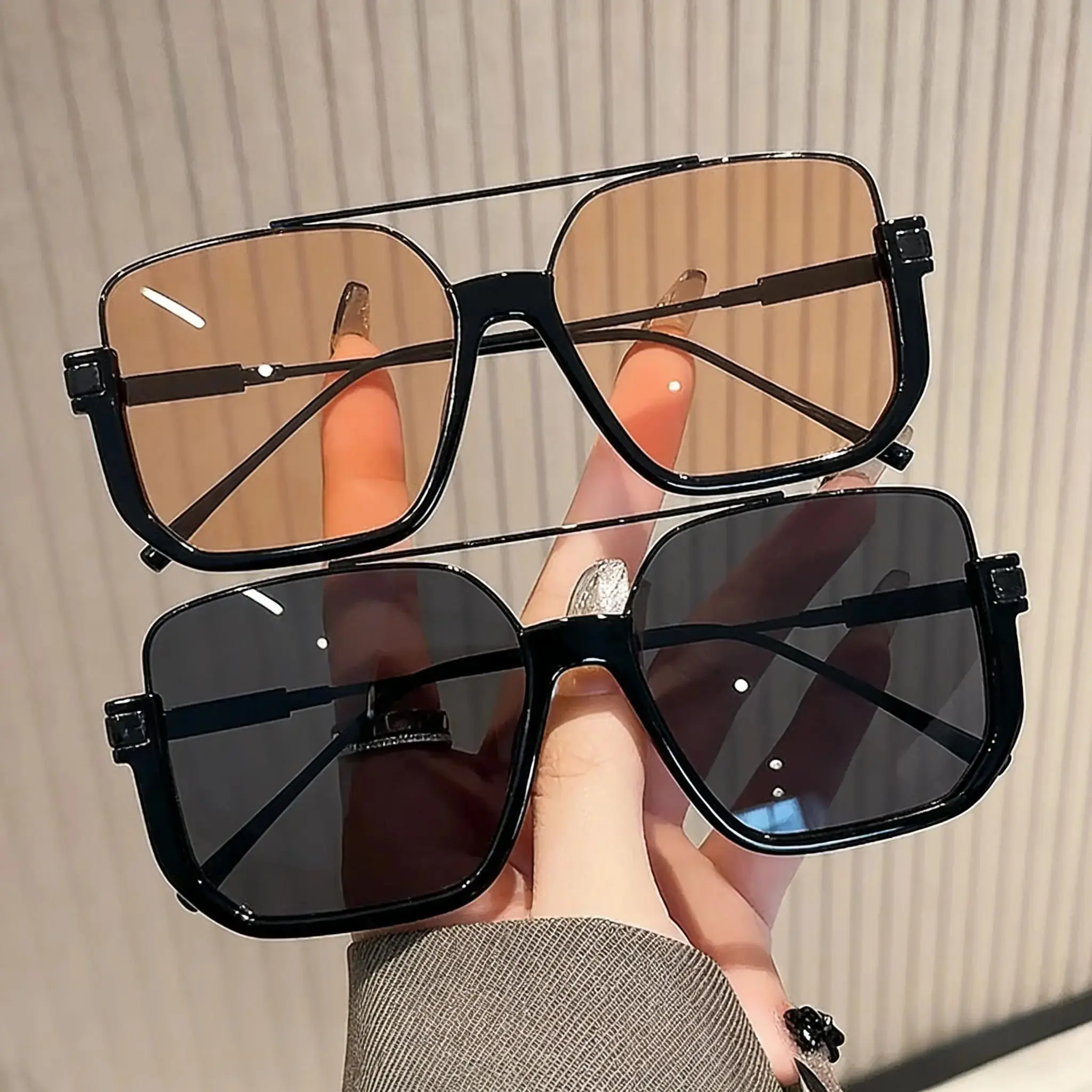 Oversized square sunglasses for women and men, casual fashion with UV protection, trendy eyewear for everyday wear and outdoor activities
